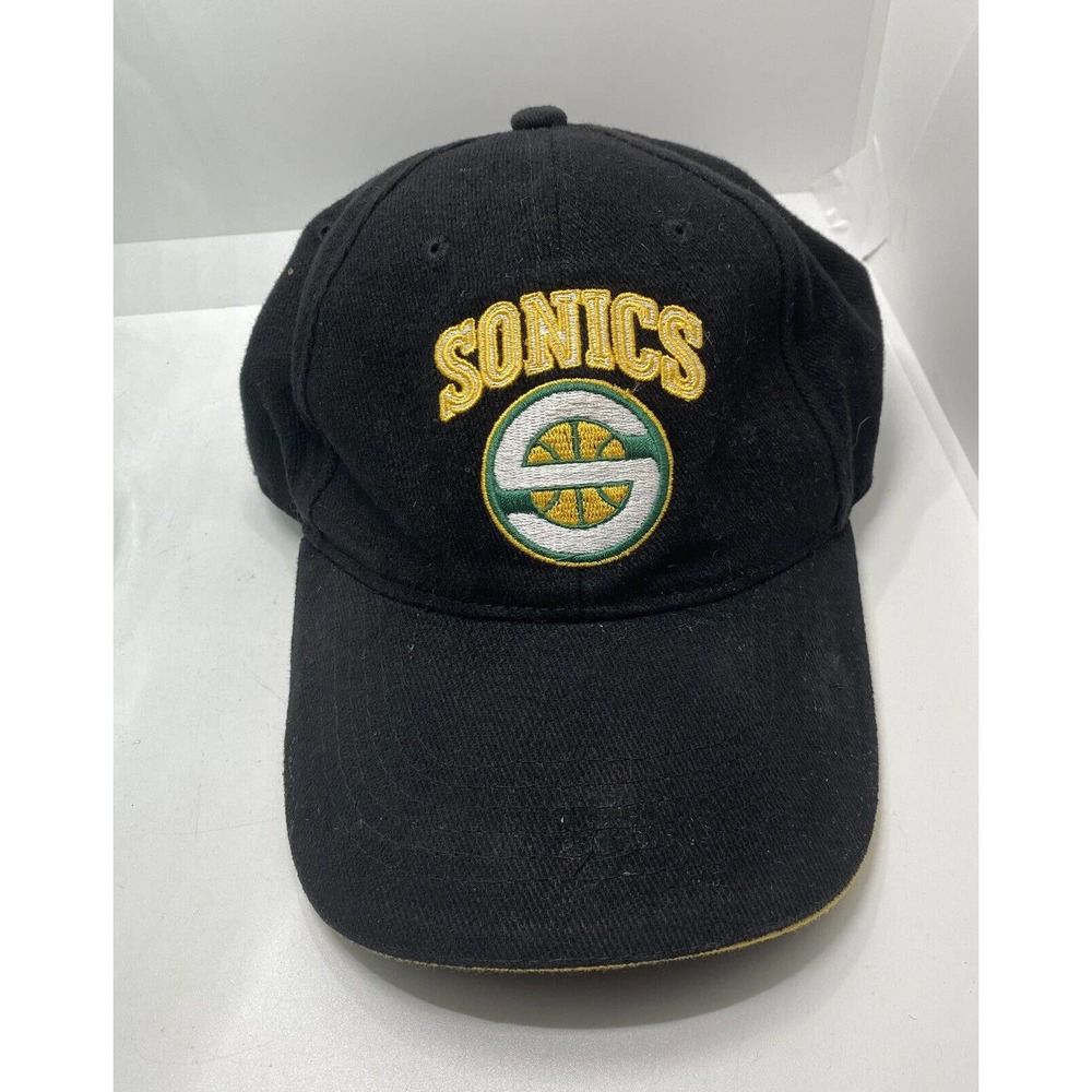 Vintage Seattle Supersonics NBA Hat Fitted Cap Game Giveaway Dodge Ad On Back